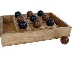 Spel Tic Tac Toe hout 30x20x4,25cm spelregels