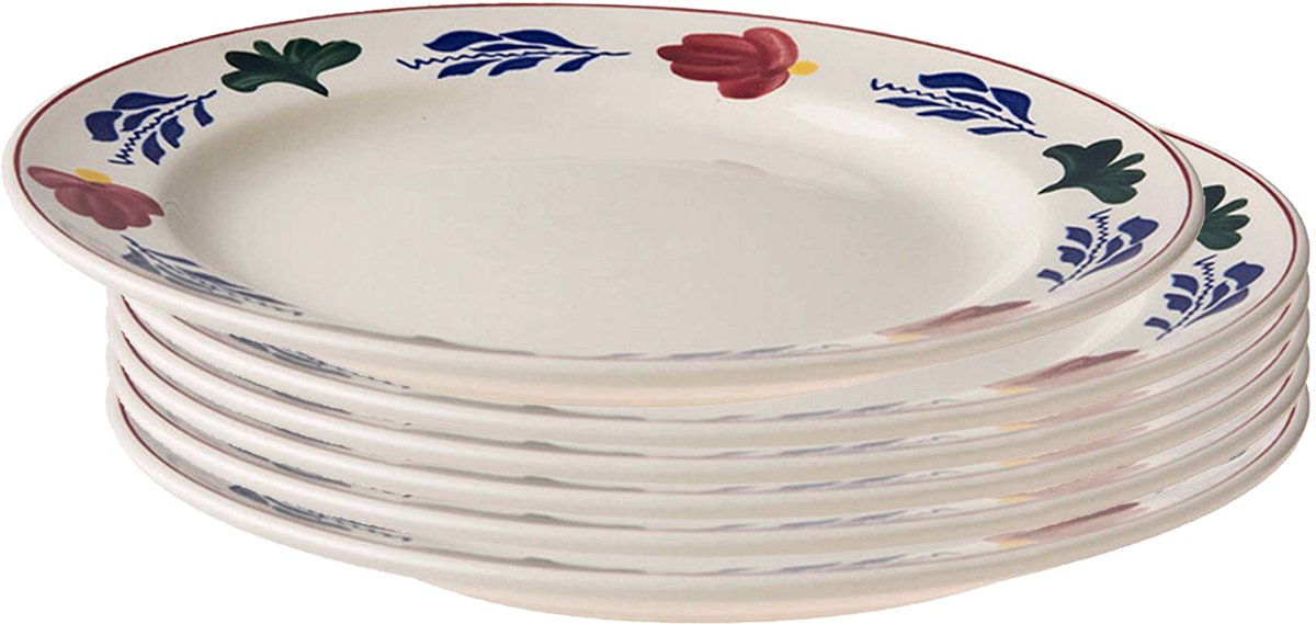 Boerenbont ontbijtborden - Ø 21cm - set van 6 Stuks