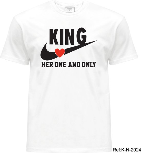 T-shirts King et Queen T-shirts, chemises pour couples, look partenaire, adaptés pour, avec imprimé ' King ' ou ' Queen ' Son modèle Nike One and Only