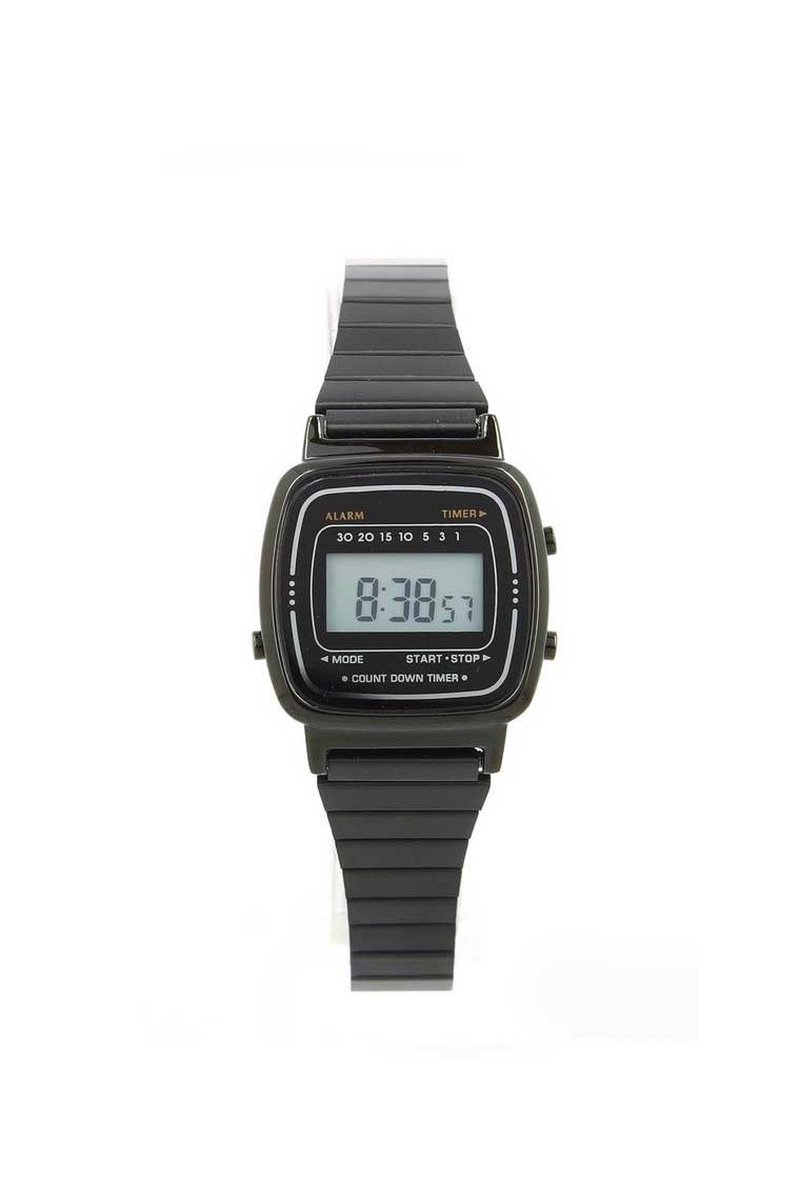 Horloge Old Skool Mini Zwart - Ernest - Inclusief Batterij - Volledig RVS - Waterresistent 3 ATM