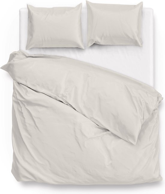Housse de couette ZoHome Satinado - Lits jumeaux - 260x200 / 220 cm - Blanc cassé