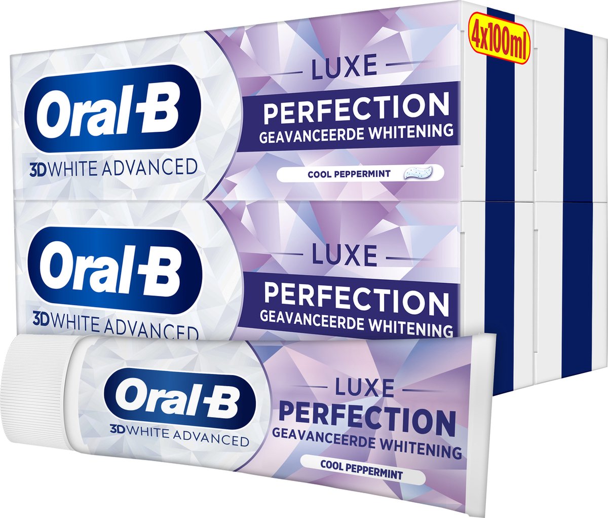 Oral-B 3D White Advanced Luxe Perfection tandpasta - 4 x 100 ml - voordeelverpakking