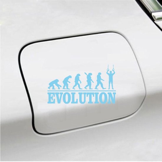 Foto: Bumpersticker evolution turnringen 20x9 3 licht blauw