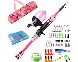 Vishengel Set Voor Beginners - 1.2M - Inclusief Opbergtas, Hengel & Doosje met Accessoires - Vishengel Kinderen - Complete Hengelset - Vishengelset - Vishengel Set - Hengel - Hengel - Vishengel set - Vishengel Kinderen - Leuk Voor Op Vakantie