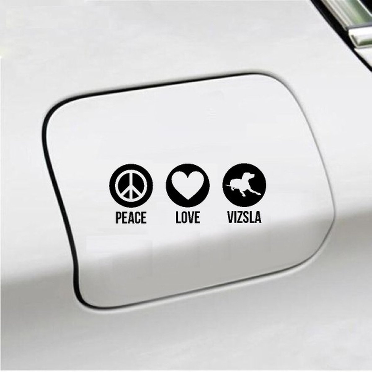 Bumpersticker - Peace Love Vizsla - 20x9.3 - Zwart