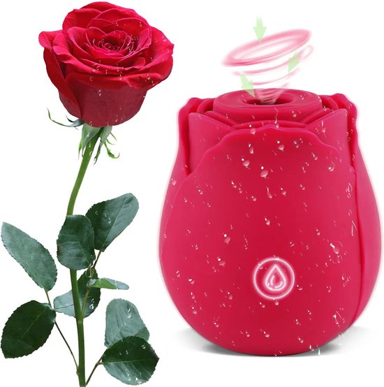 The Rose Flower Aspiration - Vibromasseur - 10 Vibrations - Rouge - Etanche  | bol