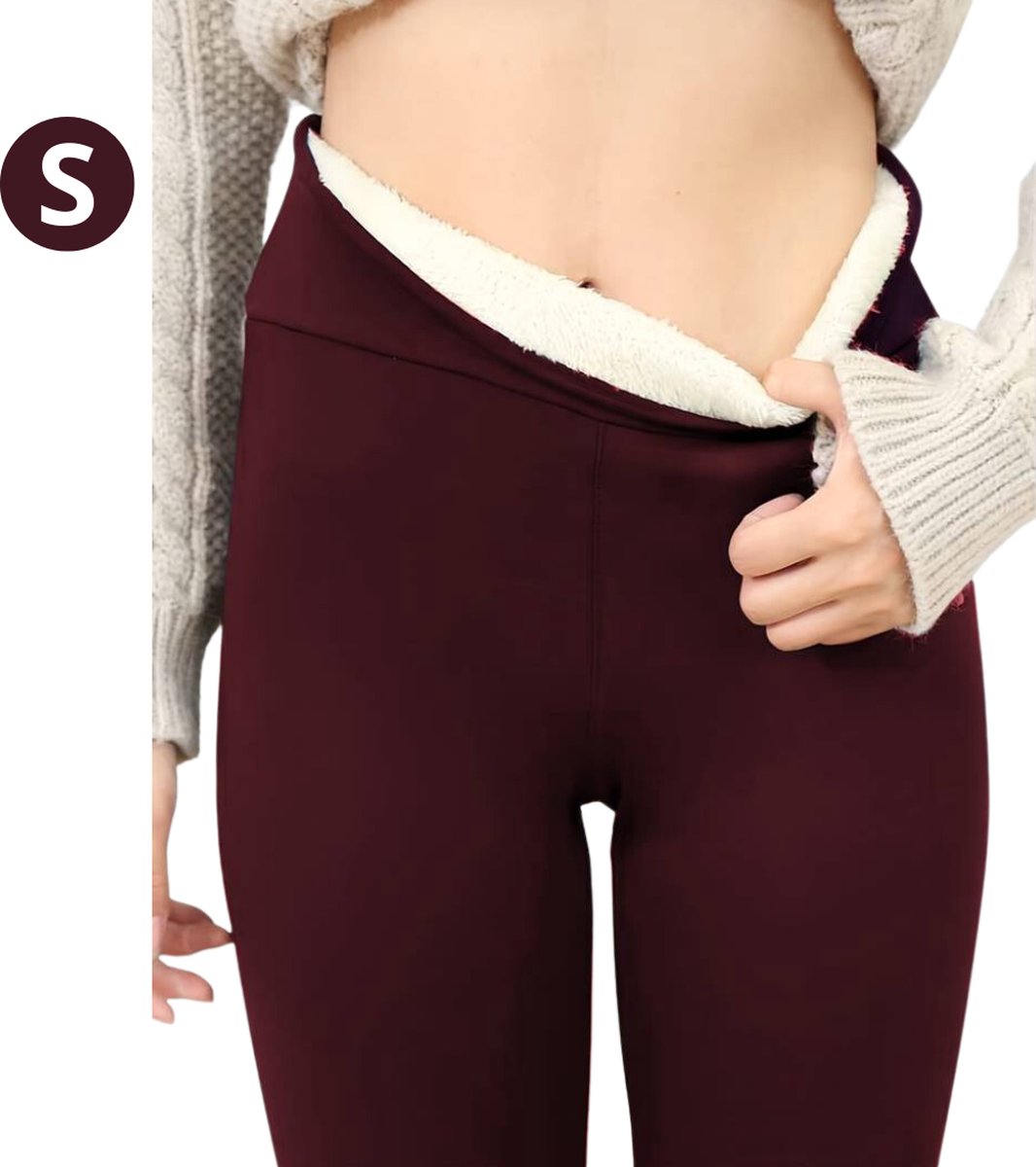 Nivard Winter Panty Warme panty Fleece Panty Thermo Panty Legging Stretch Dames Kleding Rood