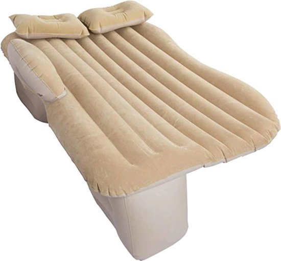 MOZY - Auto Luchtbed - met Elektrische Pomp - Inclusief Kussens - tot 300 kg - met Draagtas - Beige - 130 x 80 cm - met Reparatiesetje - Draagbaar Luchtmatras - Auto Bed - Achterbank - Opblaasbaar Matras voor Auto van MOZY — afbeelding 2