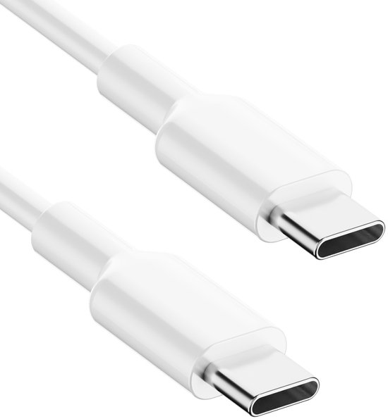 USB-C Oplader Kabel 60W - USB-C Naar USB-C Kabel - Oplaadkabel - Lader - Laadkabel - Snellader - Universeel - Wit - 1 Meter