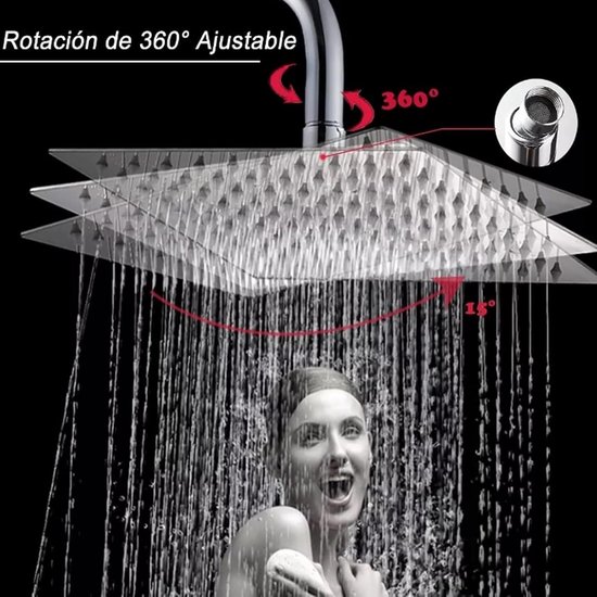 Douche à effet pluie, pommeaux de douche carrés à encastrer