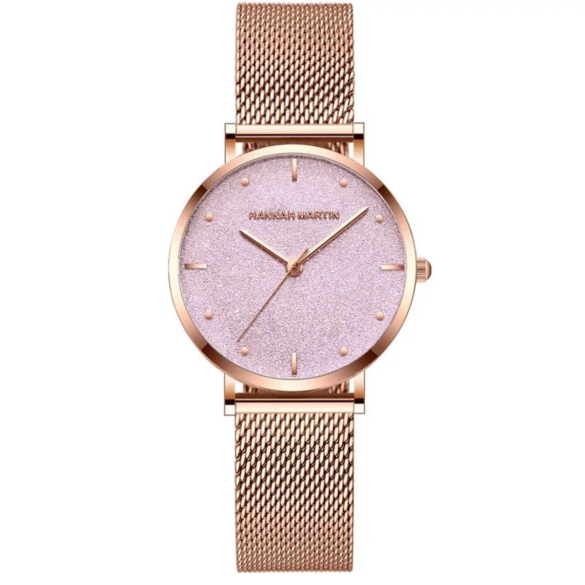 Hannah Martin Elegante Horloge | Rose | Rose Wijzerplaat | Dames Horloges | 36 MM