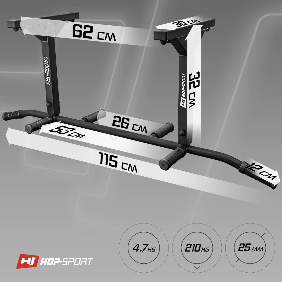 Hop-Sport HS-2001K - Pull-up bar plafondmontage thumbnail 6