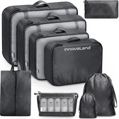Innovaland - Packing Cubes Premium Set - 9 Delig- Packing Cubes Compression - Bagage Organizers - Compression Cube - Packing Cubes Backpack - Packing Cubes - koffer organizer set - backpack organizer - koffer organizer - Reiszakken Voor Koffer