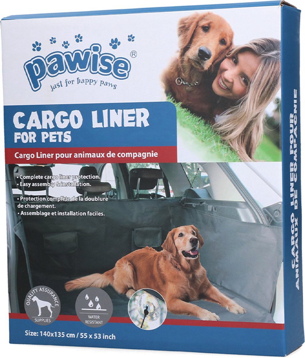 Pawise autokofferbescherming voor honden. makkelijk te instaleren. comfortabel voor u en Uw hond. met 2 handige opbergzakken 140 x 135cm