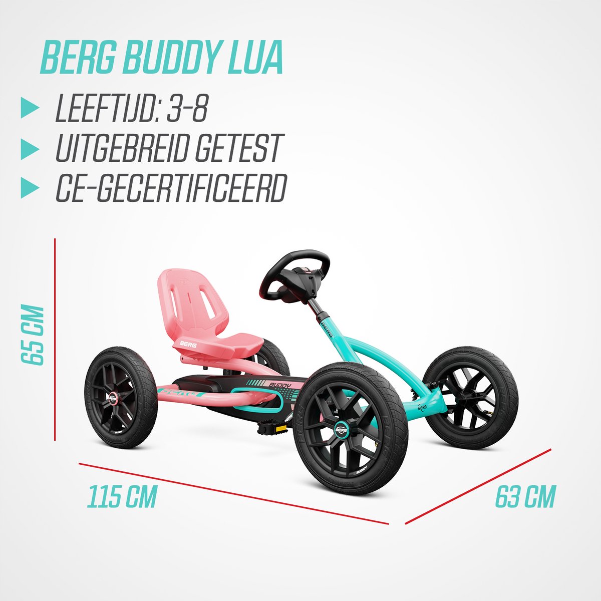 BERG Buddy Lua Skelter - 3+ Jaar - Verstelbare Stoel - Vrijloopautomaat - Roze — afbeelding 4