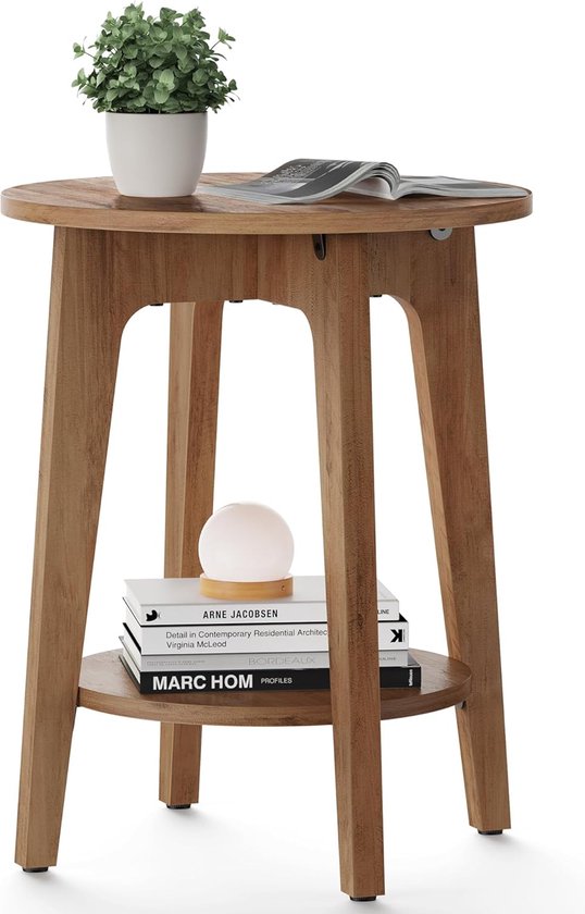 ACAZA Table d'appoint - Table de chevet - Petite table basse - Marron noyer - 50x40x40 cm - Table de canapé