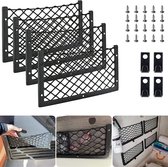 4 stuks - Back-up Mesh Opbergnet - Zak Opbergvak - Organisator Rv Accessoires - voor Binnen Auto Zak Organisator Bagagenet - Zitnet Kofferbak - Net Organisator voor Auto