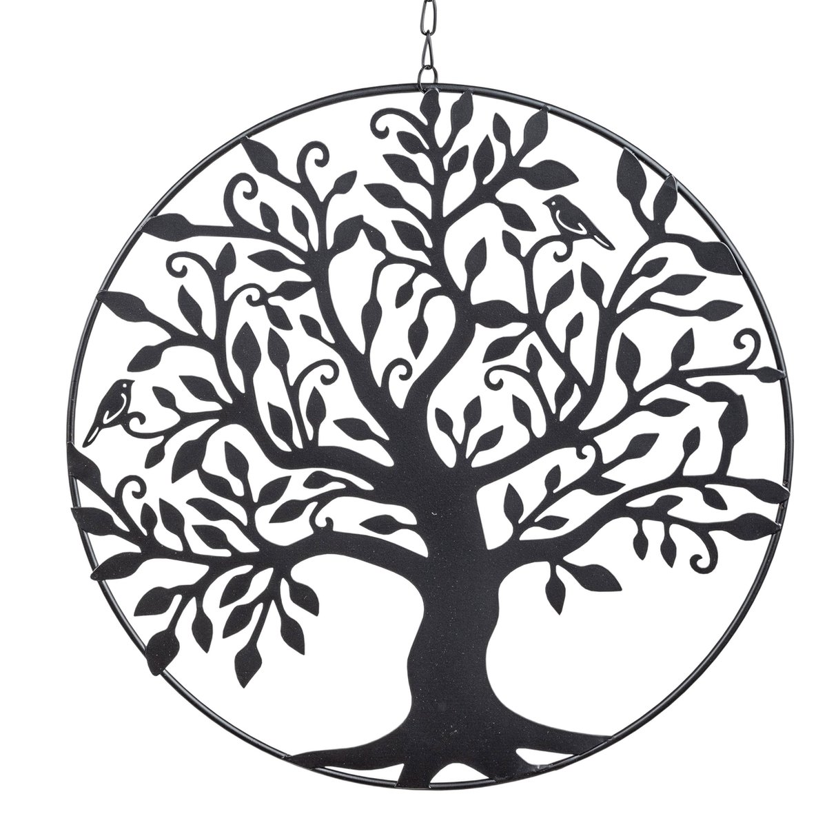 Levensboom - Hanger - Ø 30cm - Bruin - Metaal - incl. Ketting 45cm