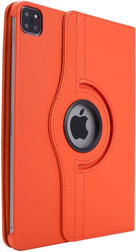 Hoes Geschikt Voor Apple iPad Pro 13 Inch (2024) 360 Graden Draaibaar Hoes Oranje - Auto Sleep/Wake & Standaard Functie - Draaibare Smart Cover Case - PU Leren Multi-Stand Flip Sleeve