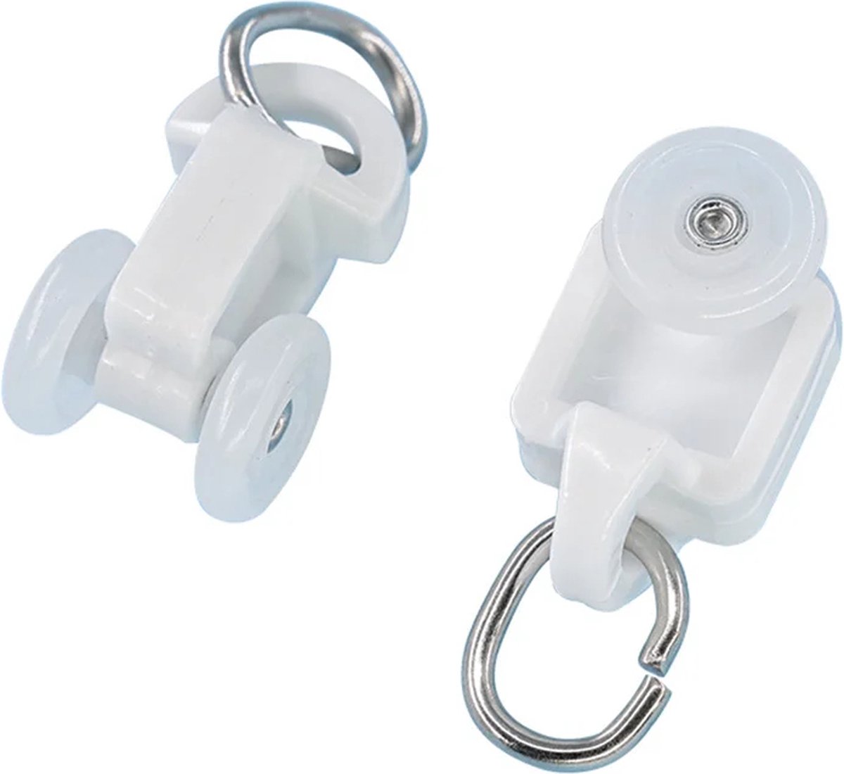 FSW-Products - 10 Stuks - Gordijnrunners - 2.3x1.3cm - Gordijn Runner - Gordijnhaken - Gordijnringen - Gordijnglijders - Glijders - Gordijnen - Wit - Rail - Vliegend