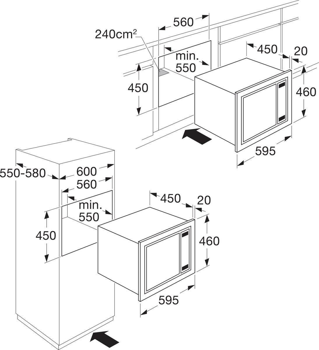 ETNA CM232ZT - Combimagnetron - 45cm - Matzwart - Draaideur magnetron - Inhoud 32 liter - Turbo-hetelucht - Digitale timer - Draaiplateau — afbeelding 3