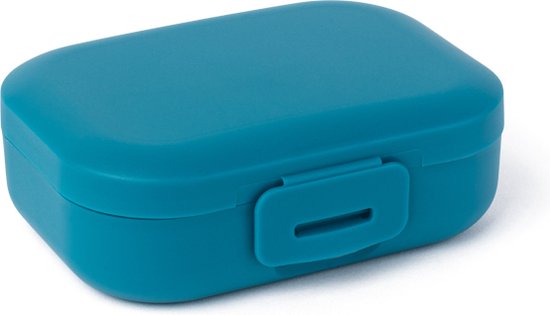 Amuse Snackbox - Small - Boîtes à collations - Boîte de rangement avec fermeture à clip - Passe au lave-vaisselle - Bleu foncé