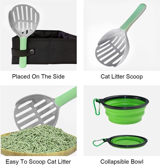 Petsfit Reis-kattenbak met opvouwbare en draagbare design, ideale toilettank voor auto en reizen