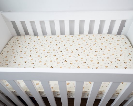 Foto: Honeybears hoeslaken wieg wieglaken baby hoeslaken ledikant laken hoeslaken ledikant 100 katoen hoeslaken met beertjes 60 x 120 cm