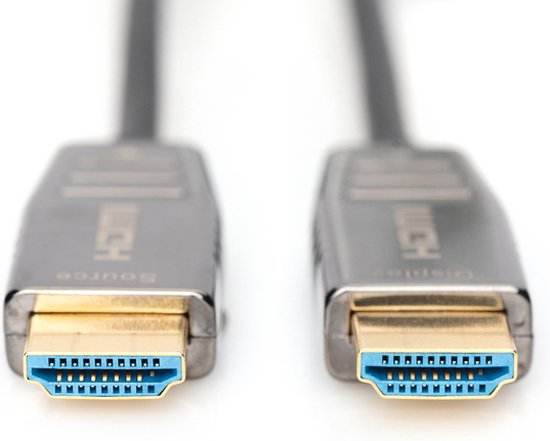 DIGITUS DisplayPort AOC Hybrid-Glasfaserkabel 15m – 8K/60Hz, Vergoldete Kontakte Für Verlustfreie Übertragung