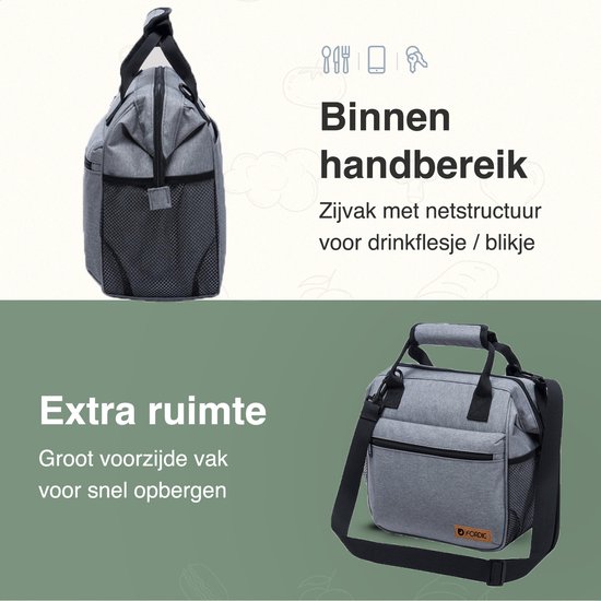 ForDig Koeltas - Lunchtas Volwassenen - 4 laags geïsoleerd - 8 Liter - Grijs van Ford — afbeelding 2