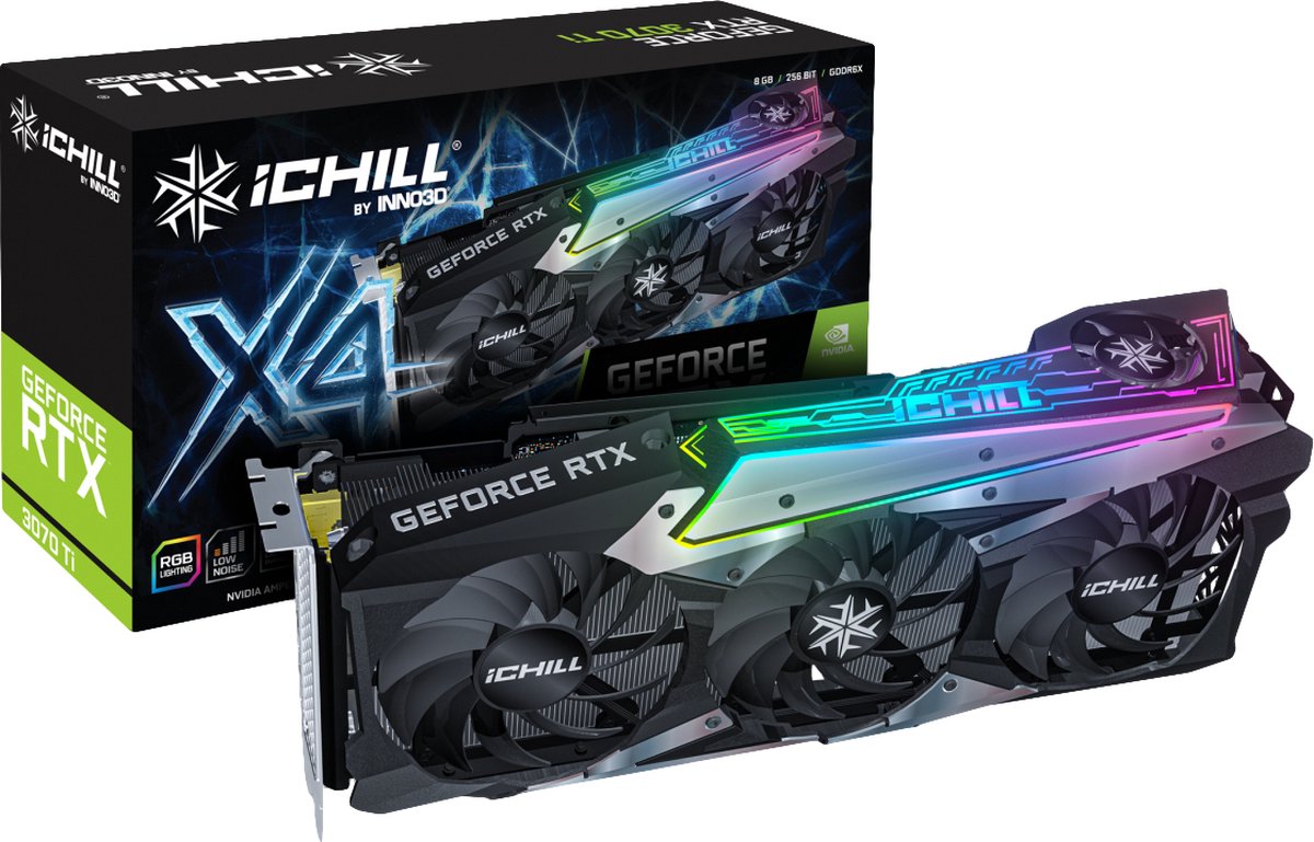 Inno3D GeForce RTX 3070 Ti iChill X4 - Videokaart - 8 GB GDDR6 - PCIe 4.0 x16 - 1 x HDMI, 3 x DisplayPort