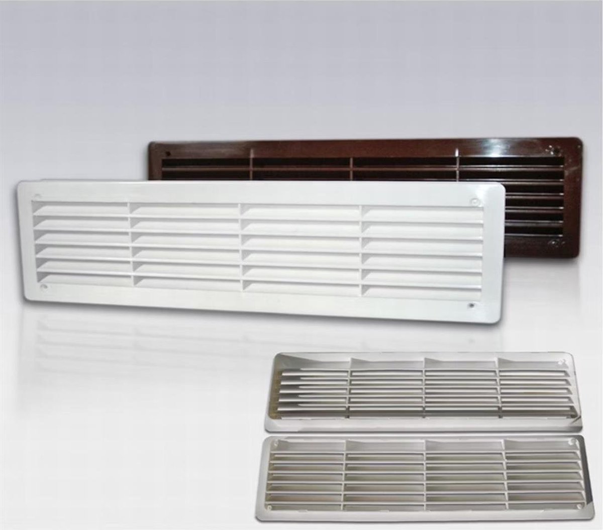 WEHA deurventilatierooster 465x138mm 2-delig - zwart (20200709 ZW)