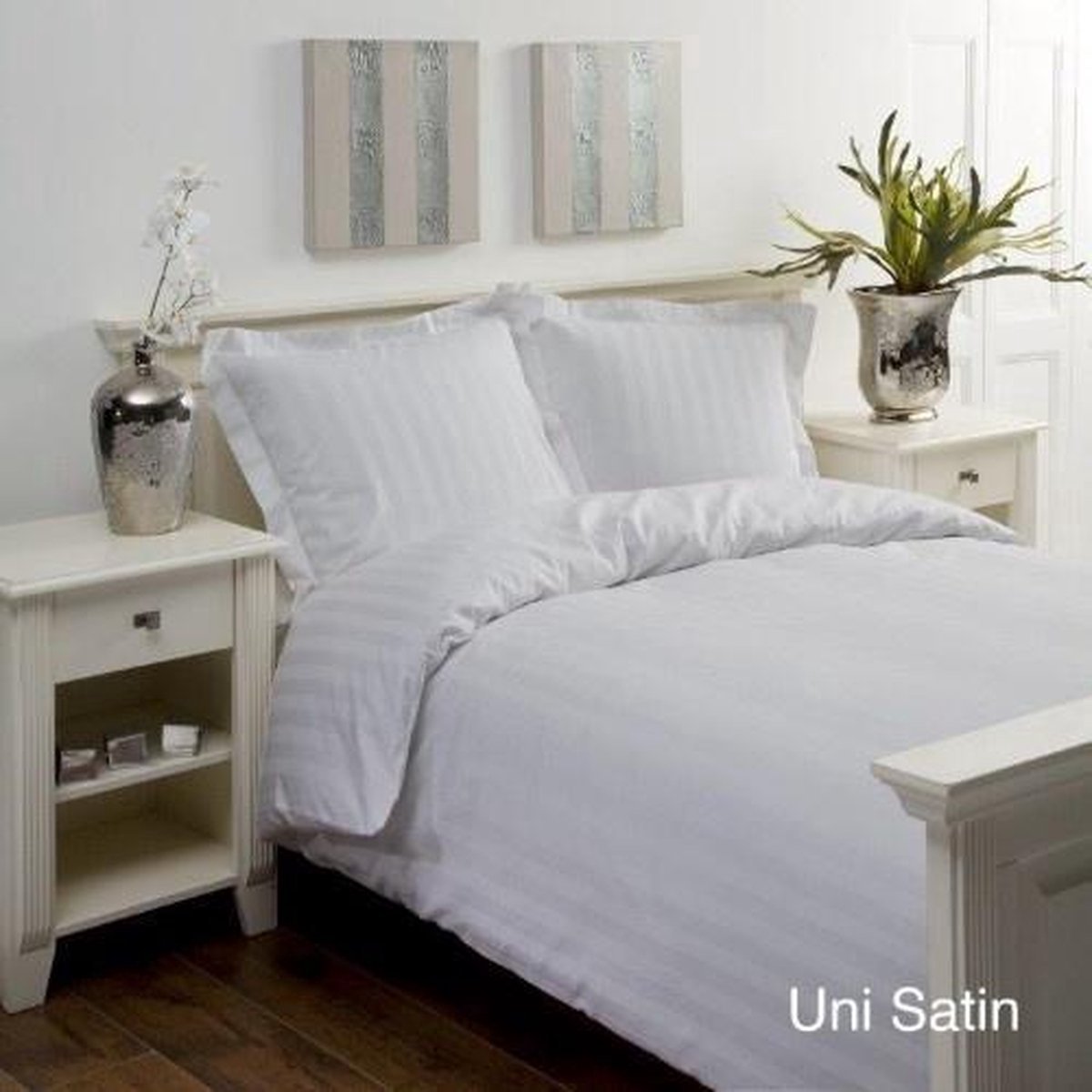 Papillon Uni Satijn- Dekbedovertrek - Lits-jumeaux - 240x200/220cm - Wit