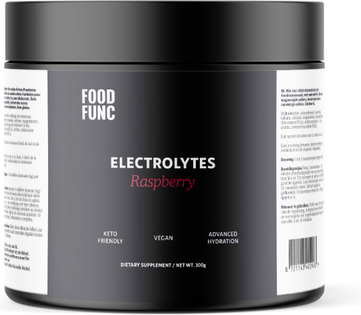 Goedkoopste Foodfunc | Keto Elektrolyten | Raspberry | 1 x 300 gram | No Junk Just Func