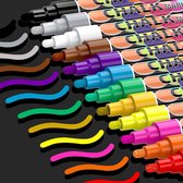 Krijtstiften - Raamstiften Afwasbaar - 12 kleuren - Krijtstiften voor krijtbord - Waterbasis - Kalkstiften - Krijtmarker - Whiteboard Stiften - Whiteboard Marker