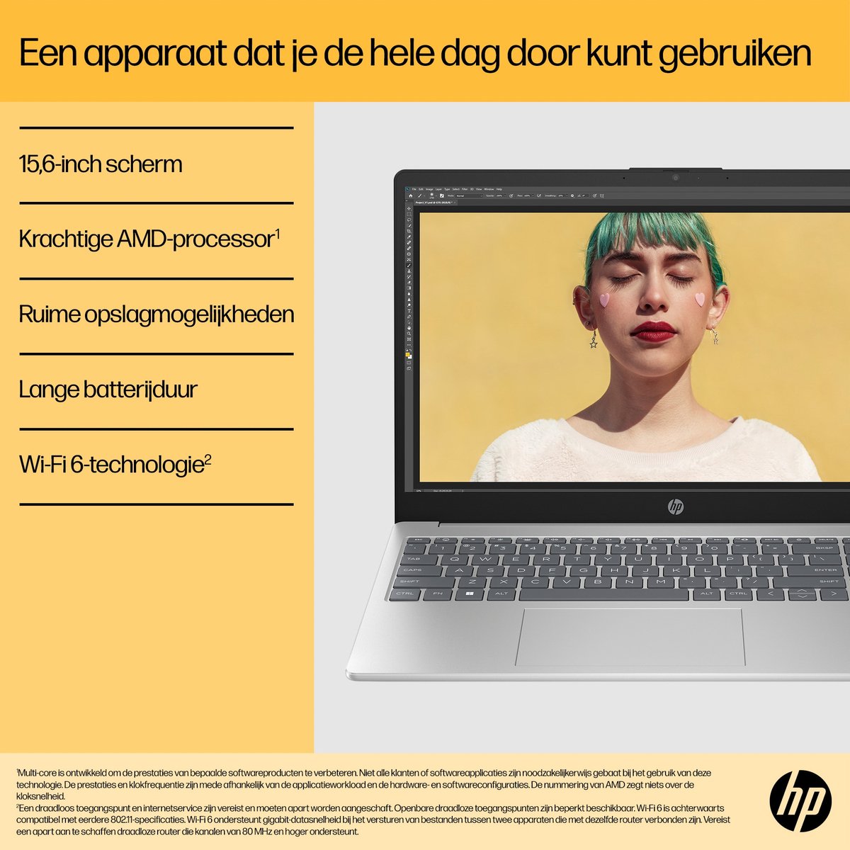 HP 15-fc0625nd AMD Ryzen™ 5 7520U Laptop 39,6 cm (15.6") Full HD 8 GB LPDDR5-SDRAM 512 GB SSD Wi-Fi 6 (802.11ax) Windows 11 Home Zilver thumbnail 7