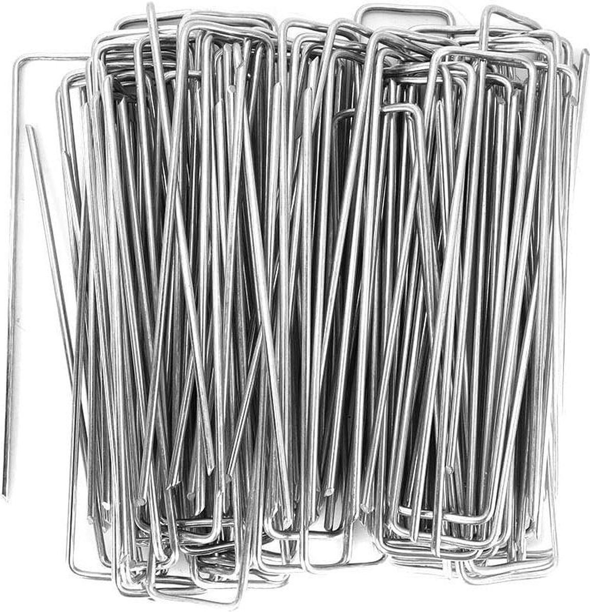 Goedkoopste 100 Stks Garden Beveiliging Pegs - U-Shaped Multipurpose Tuin Grond Pegs - Kunstgras Tuin Stapels Pins - Ideaal voor onkruid Stof Landschap Netting - Grond Vellen