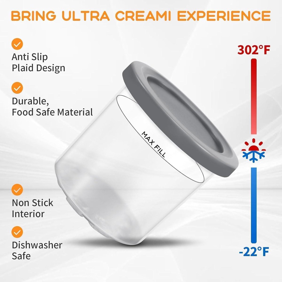 Ninja Creami ijsmachine bekers set 4x pint BPA-vrij met lekvrije kleurdeksels voor NC299 NC300 NC301 - Afbeelding 3
