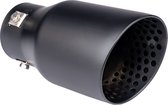 Ulter Sport Uitlaatsierstuk - Rond 90mm Schuin - Lengte 120mm - Montage 65- 80mm - Zwart RVS - Heron Automaterialen