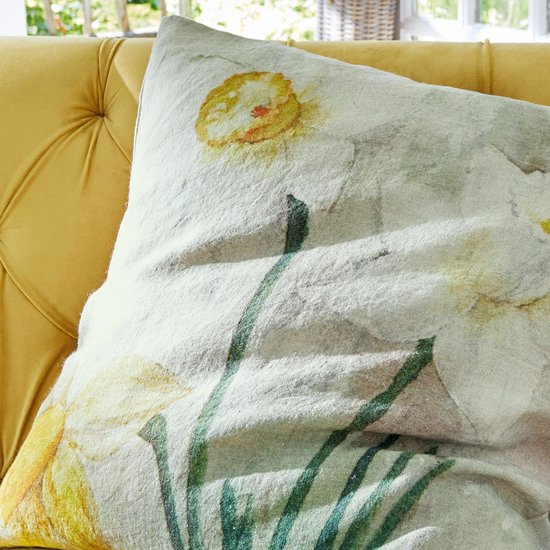 LOBERON Housse de coussin Misapina jaune