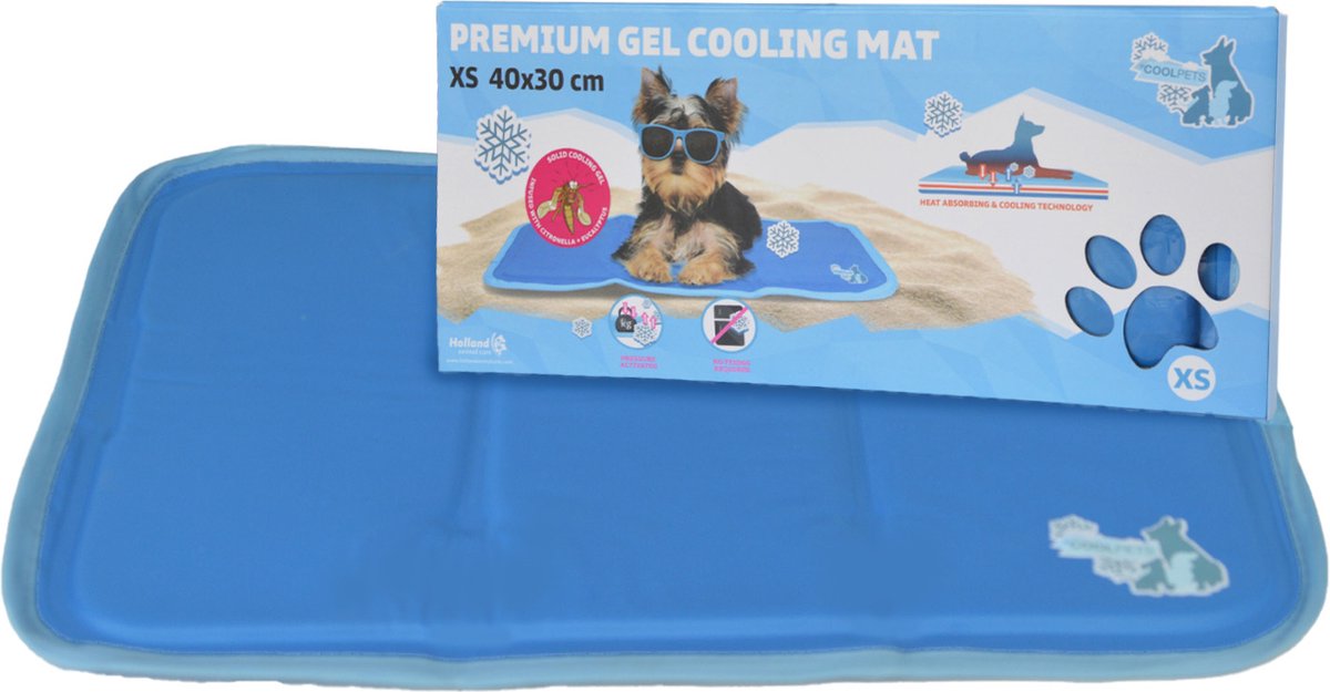 Bol.com CoolPets Premium Koelmat Hond - XS 40 x 30 cm - Anti-slip en Non-flow Coolgel - met Citronella en Eucalyptus aanbieding