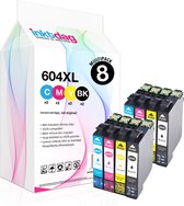 Bol.com Inktdag inktcartridges voor Epson 604XL Epson 604 cartridge multipack van 8 kleuren voor Epson Expression Home XP-2200 X... aanbieding