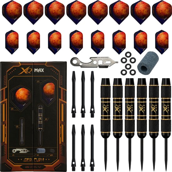 KOTO Mercury Brass Darts Set, 20 Gram Steeltip Dartpijl Van Messing, Professionele Stalen Punt DartSet Met 6 Pijlen en 6 Aluminium Shafts, Geschenkverpackung van KOTO — afbeelding 2