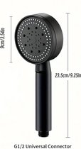 Douchekop-Hoge druk-5 standen-Handdouche-Mat zwart-Waterbesparende douchekop-Douchekop Regendouche-Luxe moderne douchekop