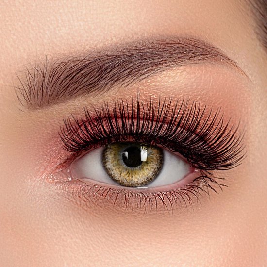 Foto: Beauty kleurlenzen london brown jaarlenzen met lenshouder bruine contactlenzen