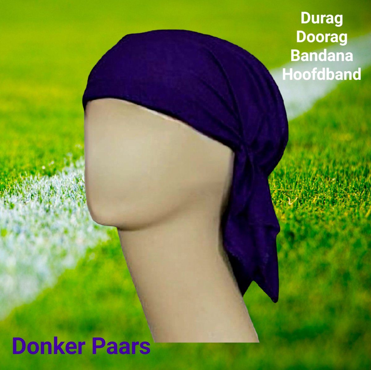 SPORT® - Zachte soepele stoffen Durag, Hoofdband, Hoofddoek met elastiek - Donker Paars - 3 stuks - (jong) volwassenen / jeugd - unisex - hoofdmaat 53-56 cm - casual sport, carnaval, festival, themafeesten, vakantie, sauna of strand
