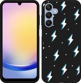 Cazy Case Zwart adapté au Samsung Galaxy A25 Lightning Bolts