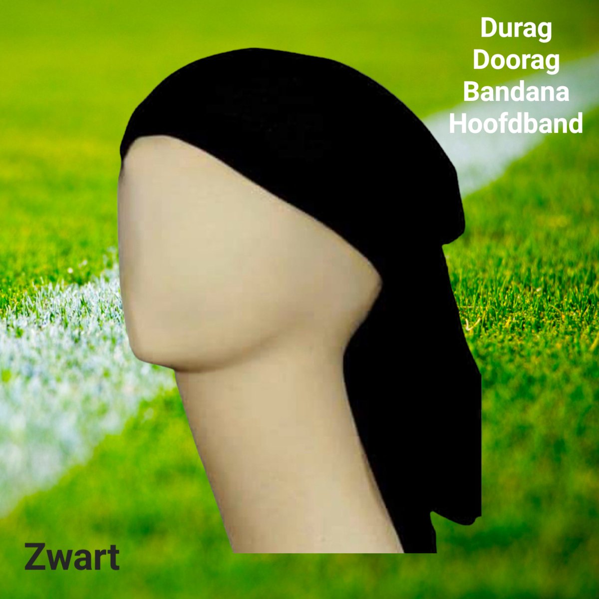 SPORT® - Zachte soepele stoffen Durag, Hoofdband, Hoofddoek met elastiek - Zwart - 3 stuks - (jong) volwassenen / jeugd - unisex - hoofdmaat 53-56 cm - casual sport, carnaval, festival, themafeesten, vakantie, sauna of strand