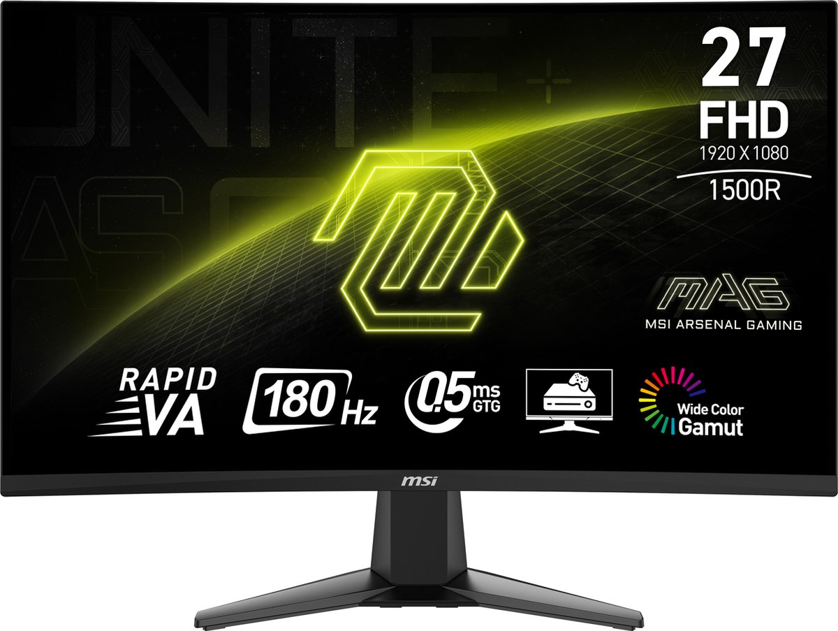 MSI MAG 27C6F gaming monitor 180Hz, DisplayPort, HDMI, Adaptive Sync