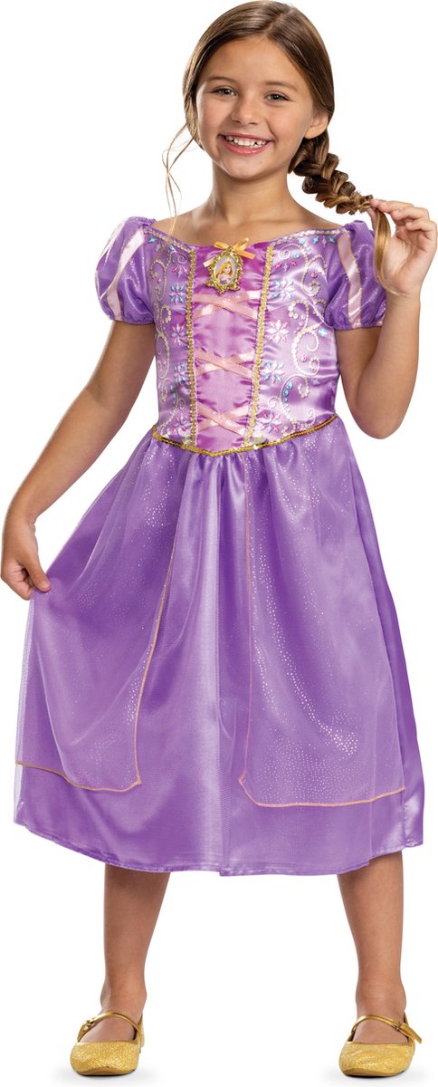 DISNEY Prinses - TANGLED, Rapunzel jurk Classic, Maat M (7-8 jaar), Meisjes